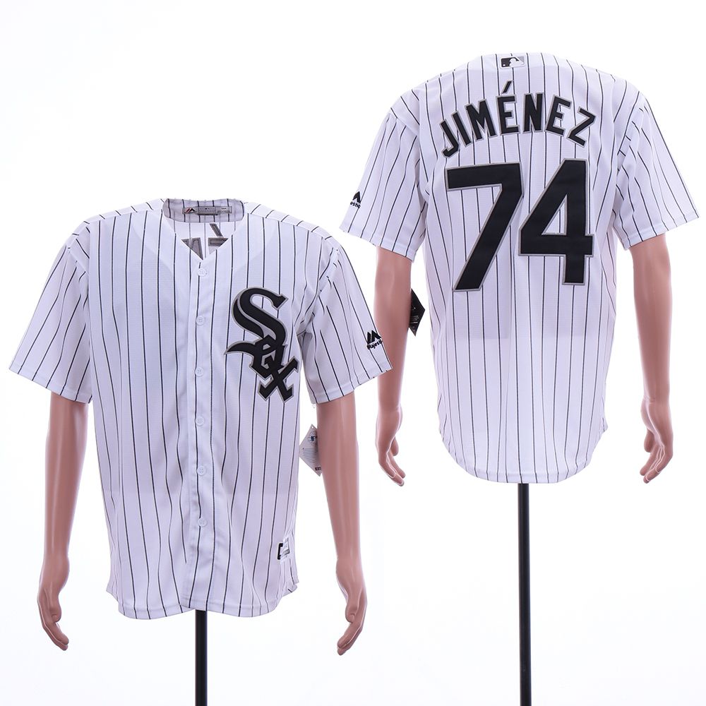 Men Chicago White Sox #74 Jimenez White Game MLB Jerseys